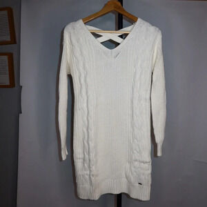 Y2K Hollister Cable Knit white sweater dress